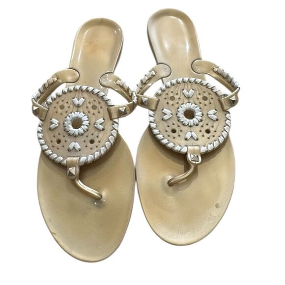 Jack Rogers Gold GEORGICA Jelly flip flop slip on Sandals size 10 - Picture 4 of 8